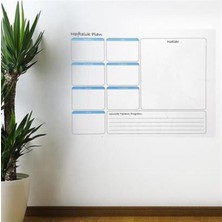 Roichil Haftalık Planlayıcı Manyetik Duvar Stickerı Takvim 56 cm x 70 cm Gri