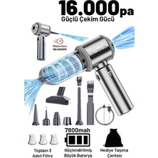7800MAH 16.000 Pa Güçlü Vakumlu ve Üflemeli Ev Ofis Araç Süpürgesi Güçlü El Süpürgesi Ş