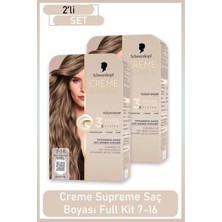 Schwarzkopf Creme Supreme Full Kit 7-16 Küllü Soğuk Kumral x 2 Adet