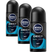 Men Erkek Roll-On Deodorant Deep Dimension Beat 50ML, 72 Saat Anti-Perspirant Ter Koruması (3 Paket