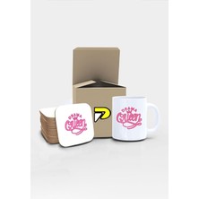 Drama Queen Yazılı Tipografik Tasarımlı Baskılı Kupa Bardak Seti, Eğlenceli Özel Hediye Mug