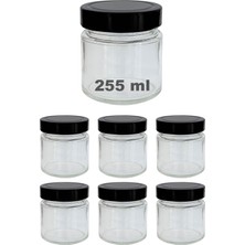 ml Kavanoz Metal Derin Kapaklı 255 cc Şeffaf Reçel Marmelat Cam Kavanoz Deep 6 Adet Altın Kapak