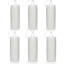 Sprenda Titiz Şeffaf Plastik Sızdırmaz Kapaklı Fişek Sosluk 700 ml x 6'li Set