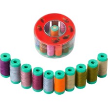 Dikiş Ipliği Seti – 120 Numara Polyester, 12 Renkli 4 cm Bobin / Dayanıklı, Parlak ve Yüksek