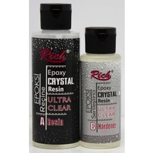 Rich Epoxy Crystal Resin Ultra Clear, 130 + 65 Cc, Şeffaf, Reçine ve Sertleştirici Seti