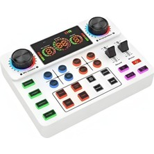 Canlı Yayın Ses Kartı Bluetooth Podcast Ses Mikseri, 12 Ses Efekti ve Voice Changer Özellikli, 3