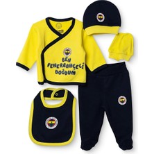Fenerbahçe Unisex 5li Hastane Çıkışı Lisans Baskılı Çıtçıtlı Zarf Yaka Uzun Kol Patikli