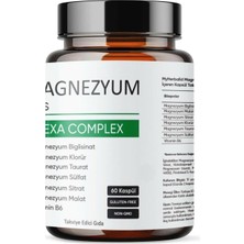 Aromel Magnezyum Plus, Hexa Complex 60 Kapsül Magnezyum, Biglisinat, Klorür, Taurat, Sülfat, Sitr