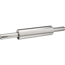 ® Paslanmaz Çelik Merdane – Hamur Açma Rulosu Dönmeli Metal Oklava – Ergonomik Saplı Döner