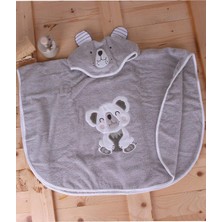 Baveno %100 Pamuk Yuvarlak Koala Çocuk Banyo&amp;plaj Panço Havlu Gri Tek Ebat