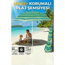 Rüzgar Kıran Uv Kalkanı Plaj Şemsiyesi (180 Cm)