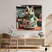 Kanvas Kahve Köşesi Cafe Tablosu Barista Bukalemun 40 x 40