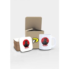 Catzilla Komik Kedi Tasarımlı Baskılı Kupa Bardak Seti, Eğlenceli Özel Hediye Mug