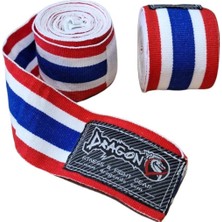 Dragondo Thailand Bayraklı 3,5 Metre Elastik Bandaj Boks Bandajı Muay Thai Bandajı Kick Boks, Tek