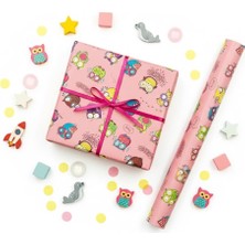 70X100 cm Çocuklara Özel Premium Hediye Paketleme Kağıdı 2'li Set / Eğlenceli Tema, Kalın, Ko