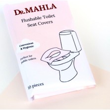 Dr. Mahla Flushable Klozet Kapak Örtüsü, 10 Adet, Seyahat Boy, Suda Çözünür