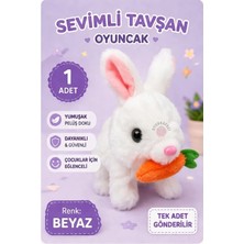 Oyun Kafası Sevimli Tavşan Oyuncak Pille Çalışan Hareketli Peluş Tavşan Yürüyen Sesli Oyuncak
