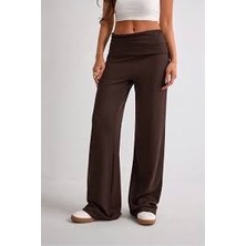 İsra Ayyıldız Moonstar Collection Kahverengi Coral Teal Tiril Kumaş Yoga Pantolon