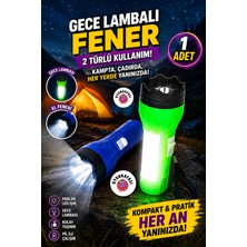 Oyun Kafası Gece Lambalı Fener 2 Türlü Kullanım LED El Feneri Kamp Feneri Çadır Lambası Taşınabilir Acil Durum Işığı 1 Adet