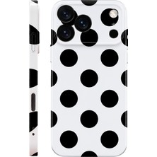 WANNA PROTECT iPhone 17 Pro Max Siyah Puantiye Protect Slim Parlak Tam Kaplayan Baskı Kamera Korumalı Telefon Kılıfı