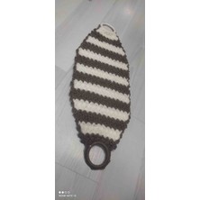 Kevser Nur Tuhafiye El Örgüsü Banyo Lifi Kahve Tonlu Uzun Model