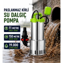 Optivex 1100W 1.5hp Paslanmaz Kirli Su Dalgıç Pompa