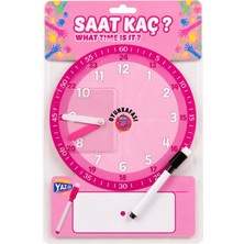 Oyun Kafası Eğitici Saat Öğrenme Oyunu Yaz Sil Saat Kaç Eğitim Seti Çocuk Eğitici Oyuncak Pembe