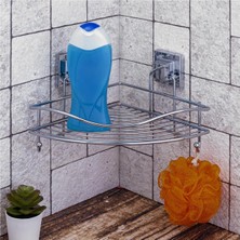 Eym Tekno Tel EF-250 Yapışkanlı Tek Katlı Köşelik Banyo Rafı Krom
