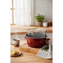 Bambum Nostalji - Kızartma Tenceresi Bordo 22 cm