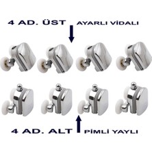 Sandalcılar Duşakabin / Cam Kabin Tekerleği 8 Li Takım (4 Alt+4 Üst)