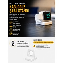 Memania Co Akıllı Saat Uyumlu Kablosuz Şarj Standı – Masaüstü Şarj ve Saat Standı