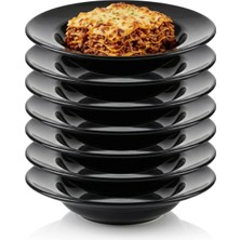 Biodata Termogold 12 Adet Siyah Melamin Derin Makarna Spagetti Tabağı -25CM Şef Tabağı Kırılmaya Dayanıklı