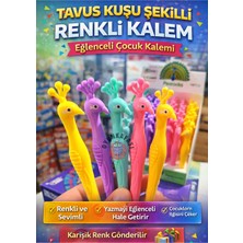 Oyun Kafası Tavus Kuşu Şekilli 1 Adet Renkli Uçlu Kalem | Eğlenceli Çocuk Kalemi | Sevimli Kalem