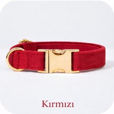 Empressco Kırmızı Kadife Köpek Tasması, Ayarlanabilir ve Metal Tokalı, Boyun Tasması
