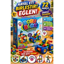 Oyun Kafası Boru Blok 72 Parça Yapı ve Inşa Oyuncağı | Stem Eğitim Seti, Yaratıcı Tasarım Oyunu, Çocuk Gelişim Oyuncağı