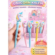 Oyun Kafası Unicorn Uçlu Kalem | 1 Adet Sevimli Silikon Tutuşlu Kız Çocuk Kalemi Karışık Renk