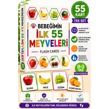 Oyun Kafası Bebeğimin Ilk Meyveleri | 55 Kart Eğitici Flash Kart (0-3 Yaş)