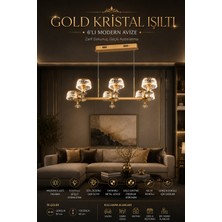 Elvora Home Modern (Premium) 6'lı Gold 3 Renkli Şık Ledli 28W Sarkıt Avizesi Salon Mutfak Oturma Odası Modelleri