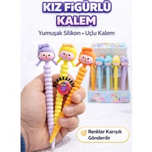 Oyun Kafası Kız Figürlü Uçlu Kalem 1 Adet| Silikon Gövdeli Çocuk Kalemi Eğlenceli Kırtasiye Ürünü Okul Kalemi