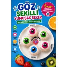 Oyun Kafası Göz Şekilli Yumuşak Şeker 5 Adet Jel Şeker Meyve Aromalı Eğlenceli Atıştırmalık