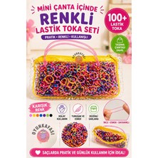 Oyun Kafası Mini Çanta Içinde Renkli Ince Lastik Toka Seti (100+ Adet, Karışık Renk)