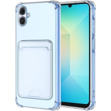 Nanospace Samsung Galaxy A07 Ile Uyumlu Kılıf Kartlıklı Şeffaf Silikon Kamera Korumalı Kılıf