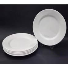 Biodata 12 Adet Beyaz Melamin Tatlı,pasta Servis Tabağı 21CM Sığ Tabak