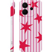WANNA PROTECT Xiaomi Redmi Note 14 Pink Flower Protect Slim Parlak Tam Baskı Kamera Korumalı Telefon Kılıfı