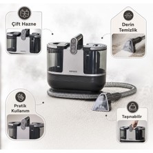 Karaca Vantuz Deepclean Halı ve Koltuk Yıkama Makinesi 1700W Güçlü Vakum, Vantuz Etkisiyle Derinlemesine Leke Temizliği