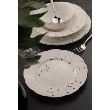 12 Parça 6 Kişilik Kahve Takımı Leaves Silver
