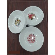 Biodata Desenli Melamin Çukur Yemek Tabağı 3 Adet 18CM Bpa Içermez Bulaşık Makinesinde Yıkanar