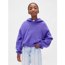 Gap Kız Çocuk Mor Kids Vintage Soft Oversized Bubble Sweatshirt