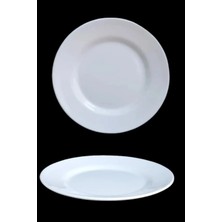 Biodata %100 Kırılmaz 6'lı Melamin Tatlı & Yemek Servis Tabağı Seti - 25 cm Beyaz