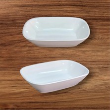 Biodata 6 Adet %100 Kırılmaz Melamin Kare Çerez & Meze Tabağı 17 cm - Derinlik 4 cm - Beyaz